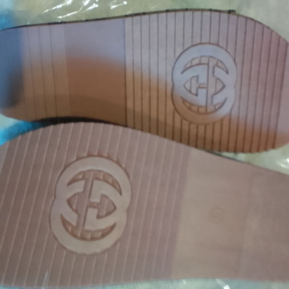 GG Monogram Style Platform Slip-On Sandals – Designer Inspired – New - SIZE 8 - Picture 8 of 14